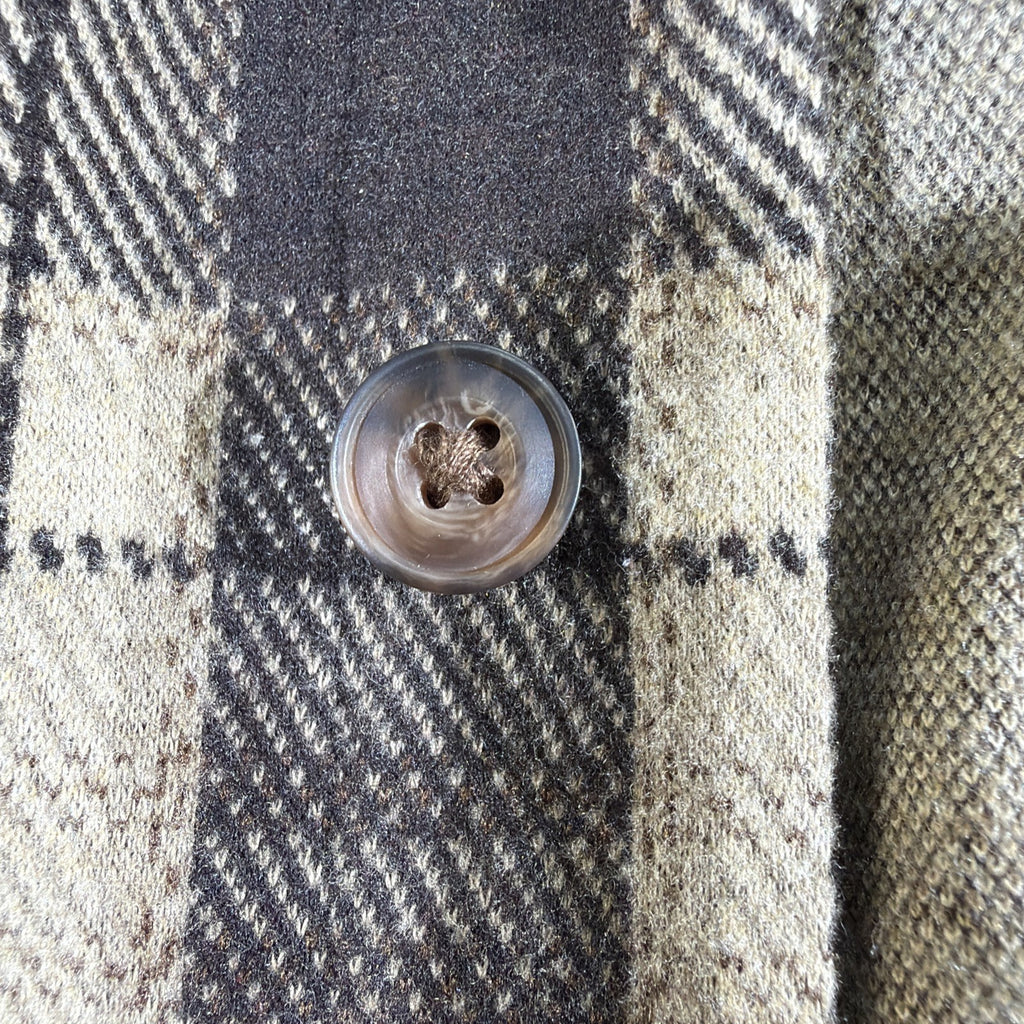 Jachs NY Mens Brown Plaid Flannel Shirt Jacket Corduroy Trim Prem Outdoor size L