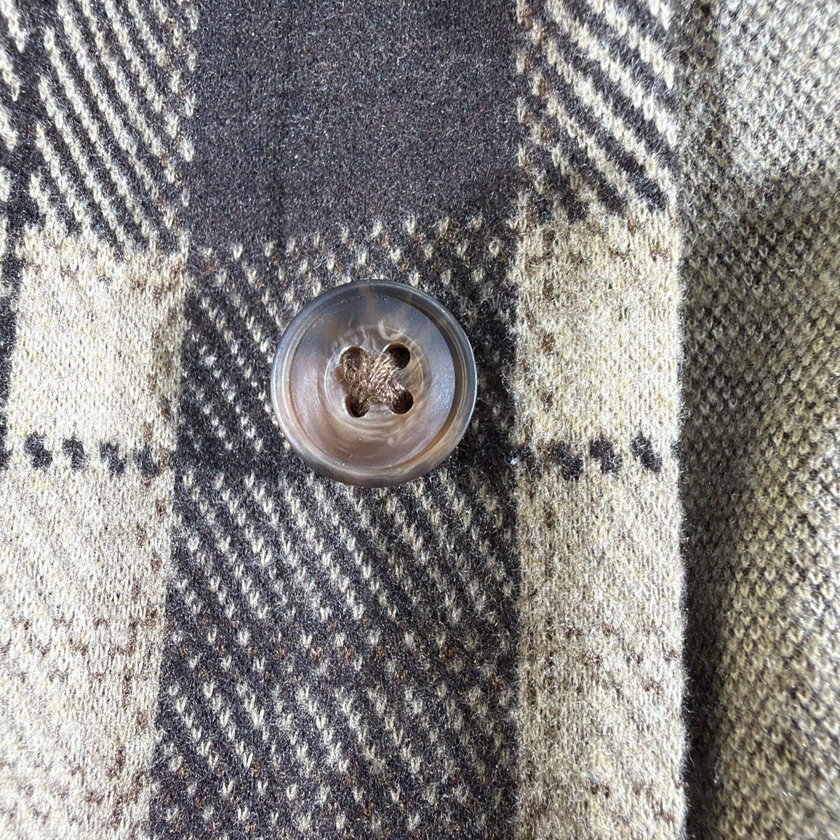 Jachs NY Mens Brown Plaid Flannel Shirt Jacket Corduroy Trim Prem Outdoor size L