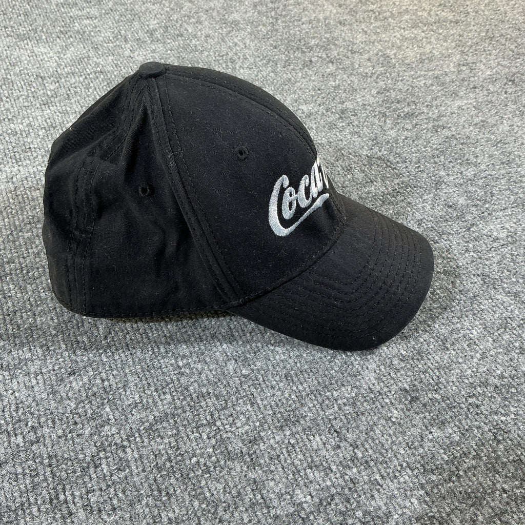 Black Coca Cola Hat With Off Set Silver Sparkle Embroidery