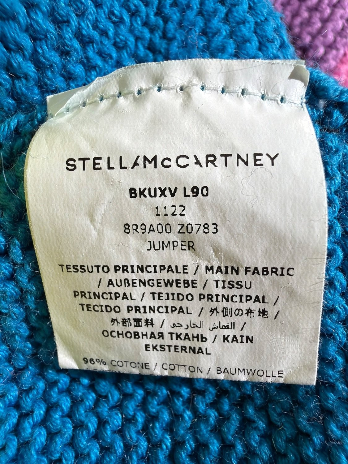 Stella McCartney Kids Rainbow Stripe Chunky Knit Sweater Girls Size 14 Years
