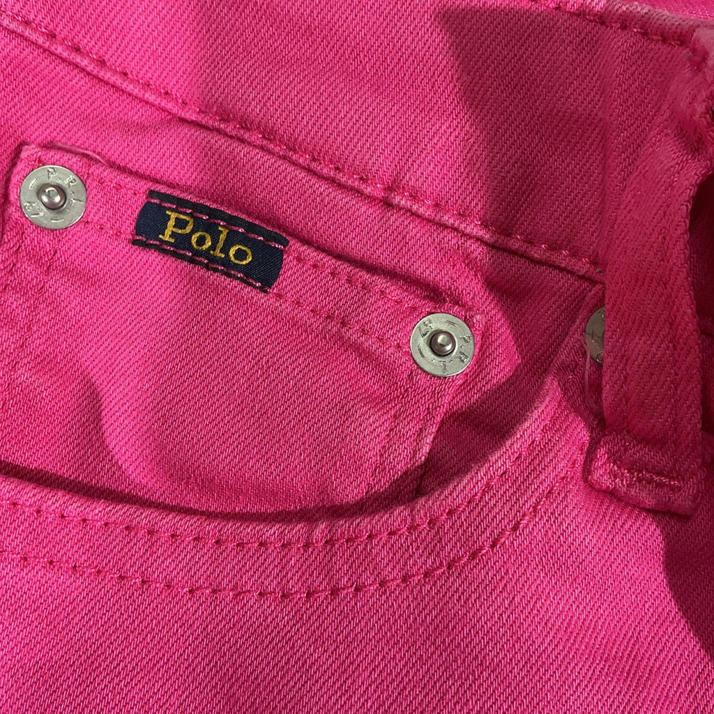 Polo Ralph Lauren Women Jeans Pants 28 Pink Stretch Skinny Ankle Big Logo Preppy