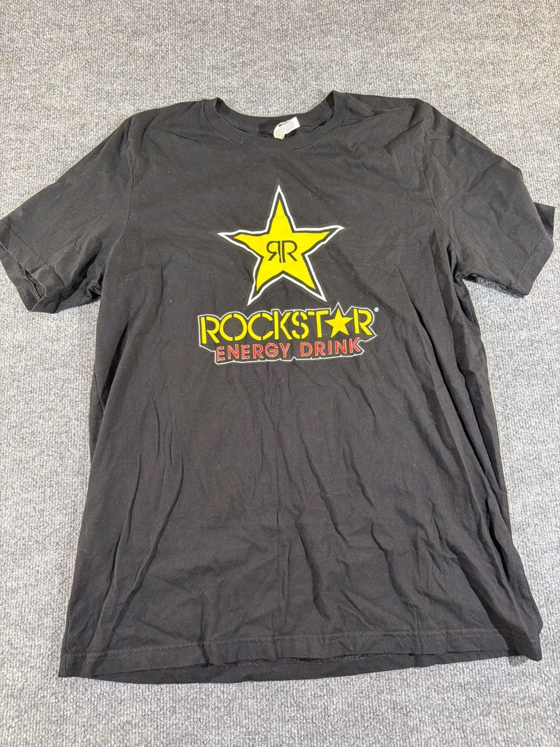 Rockstar Energy Drink Graphic T-Shirt Men's XL Black Bella Canvas 3001 Cotton