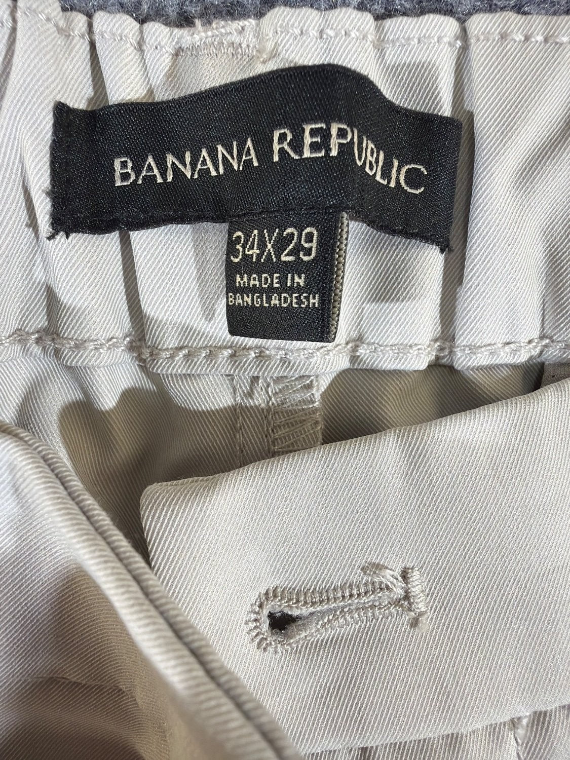 Banana Republic Core Temp Men's Chino Pants 34x29 Khaki Elastic Waist