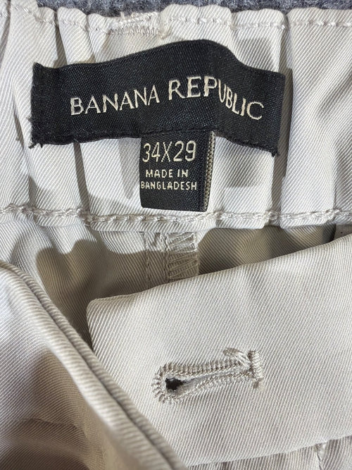 Banana Republic Core Temp Men's Chino Pants 34x29 Khaki Elastic Waist