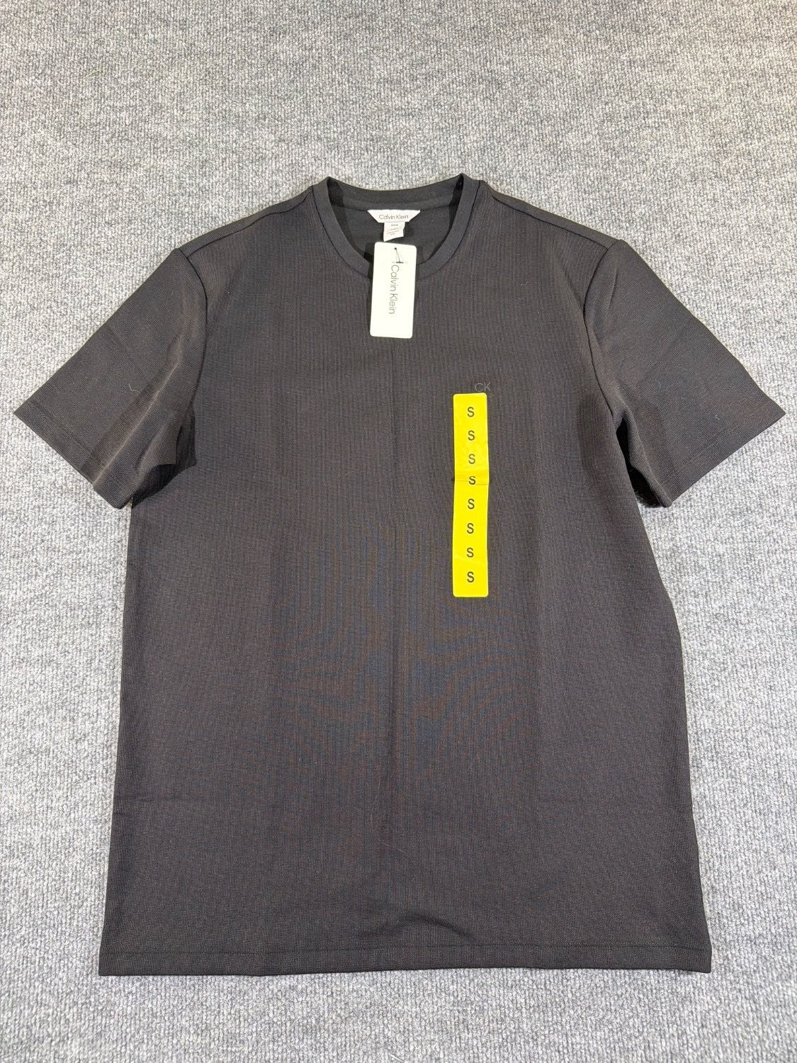Calvin Klein Refined Knits Men's T-Shirt Black Crew Neck 40EO247 NWT Size S