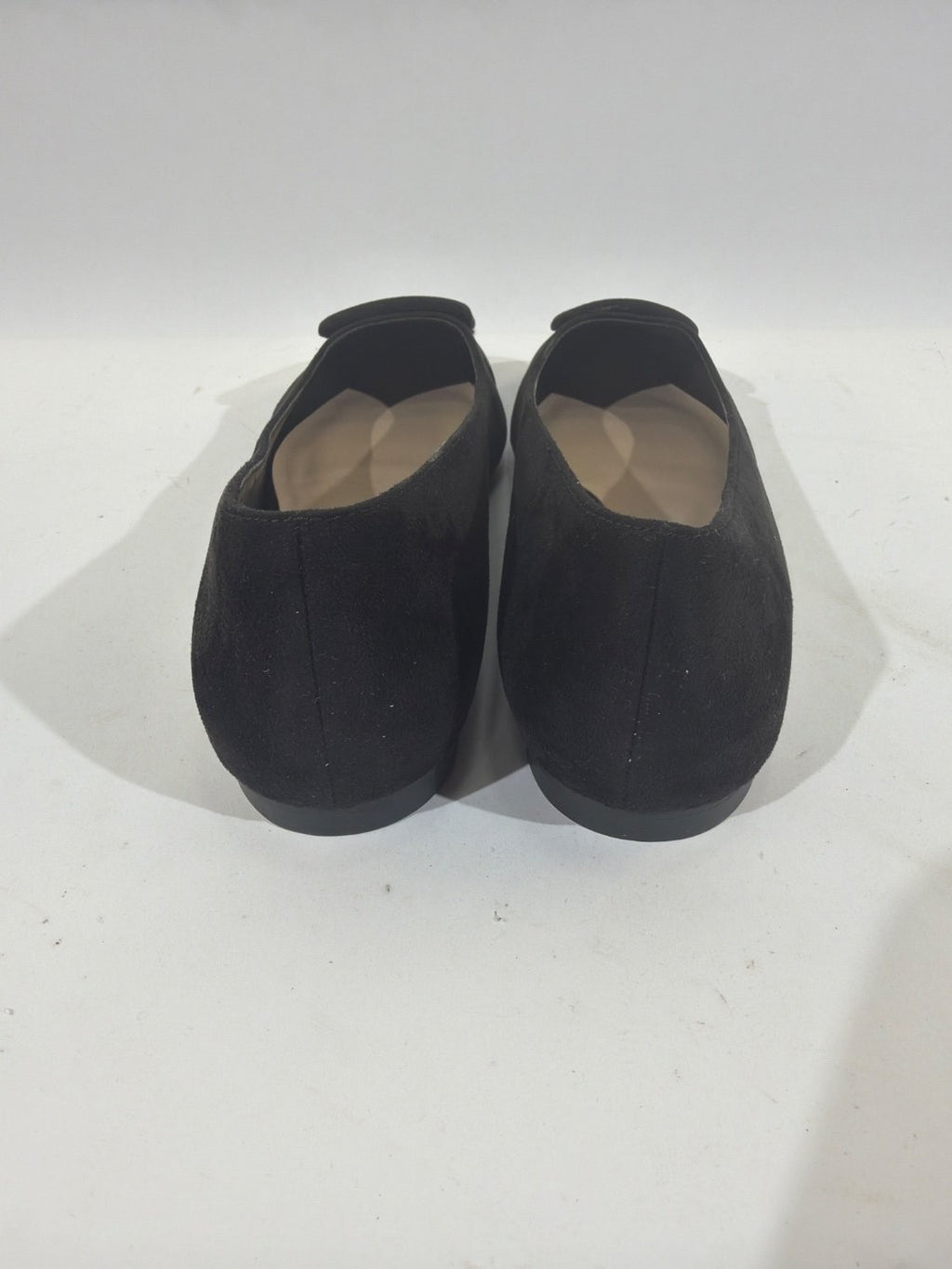 Charles & Keith CK1-70580135 Black Suede Pointed Toe Buckle Flats EU 35 US 5