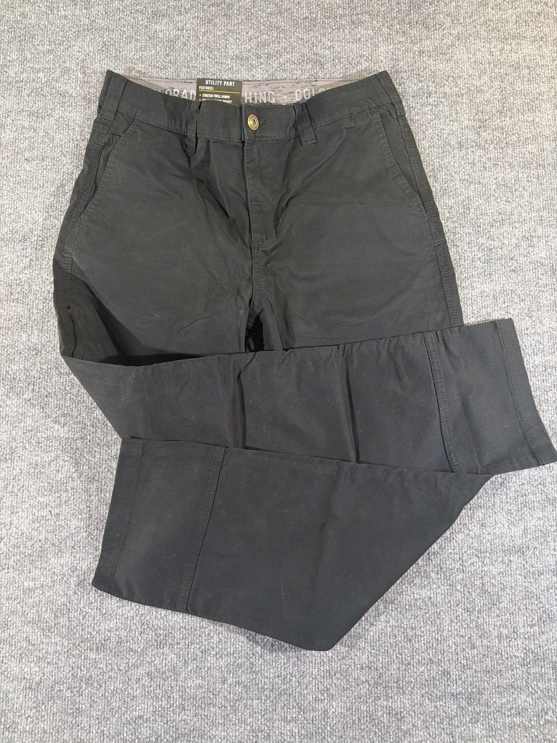 Colorado Clothing Men's Utility Pant 34 x 32 Black Stretch Twill Relaxed New