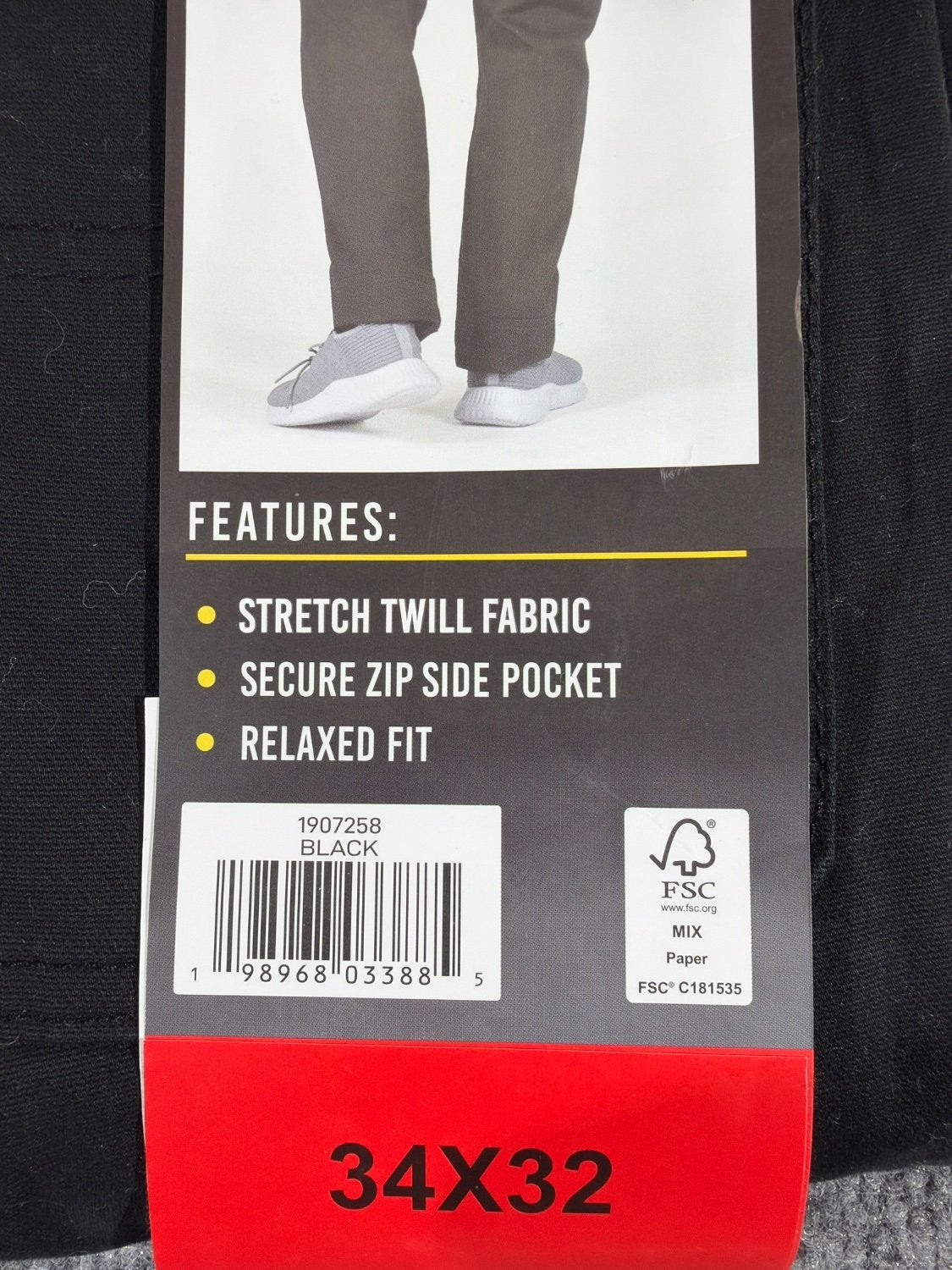 Colorado Clothing Men's Utility Pant 34x32 Black Relaxed Fit Stretch Cotton