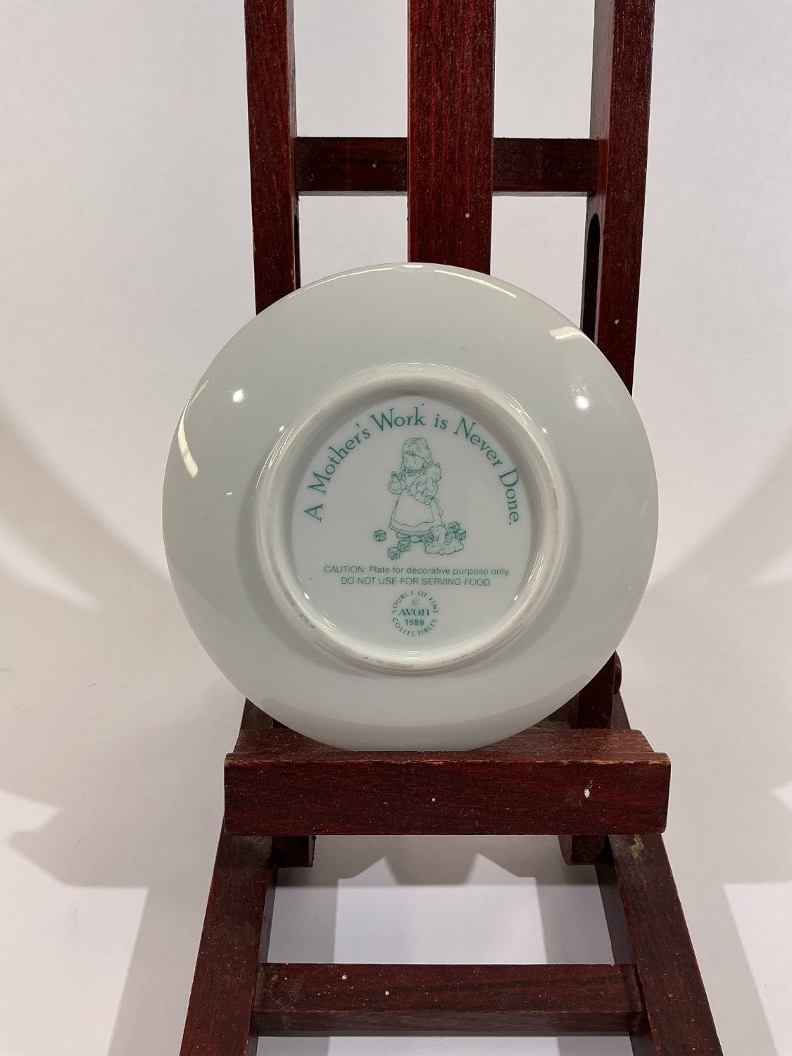 Avon A Mother's Work Is Never Done Collector Plate Small Multicolor Porcelain