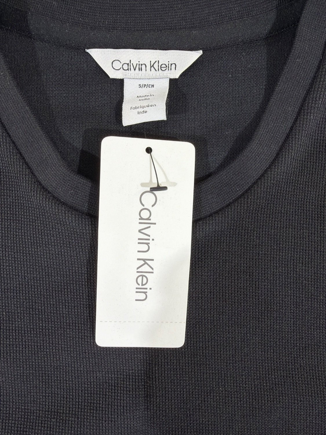 Calvin Klein Refined Knits Men's T-Shirt Black Crew Neck 40EO247 NWT Size S