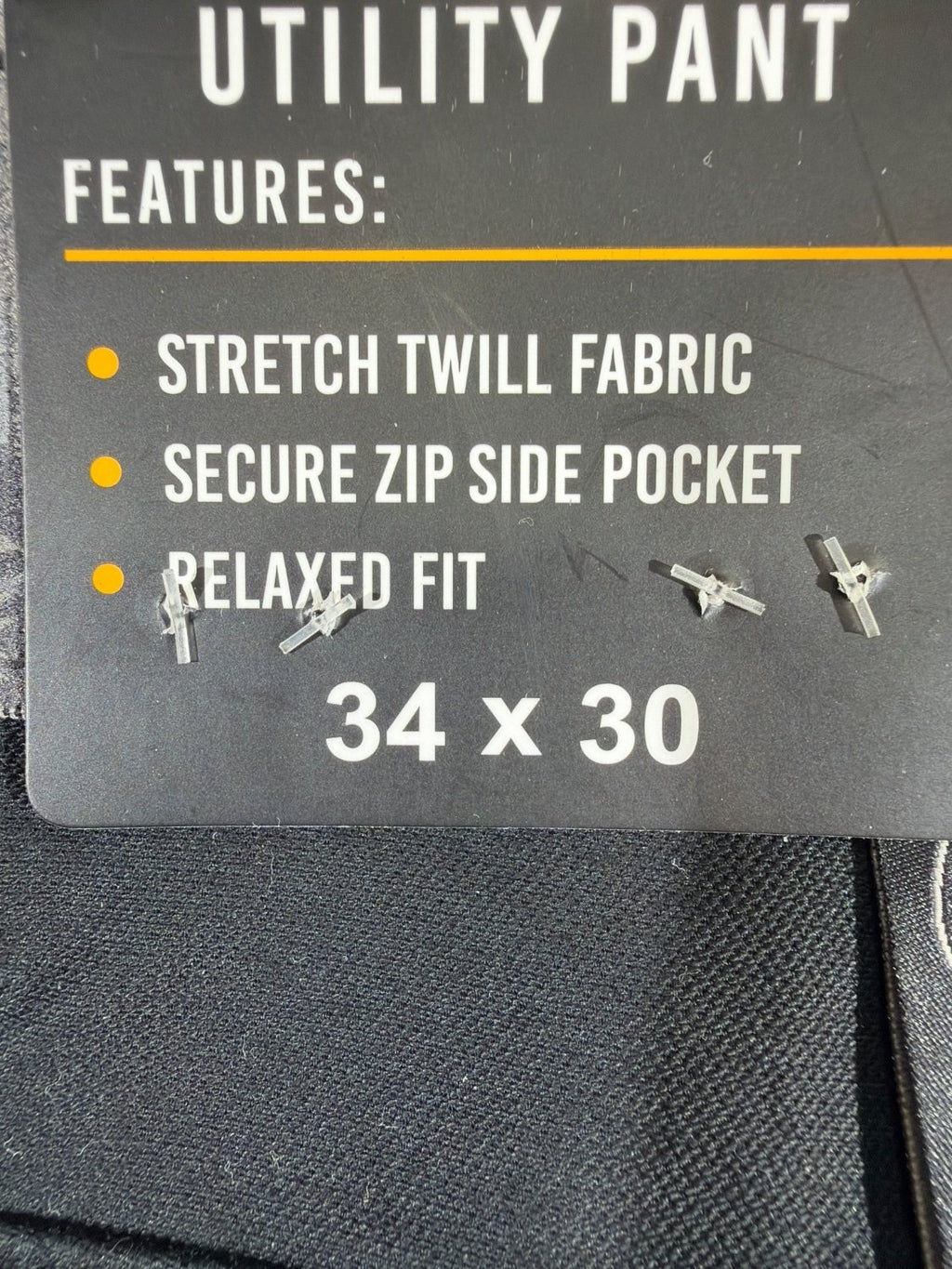 Colorado Clothing Men's Utility Pant 34x30 Black Stretch Twill Relaxed Fit