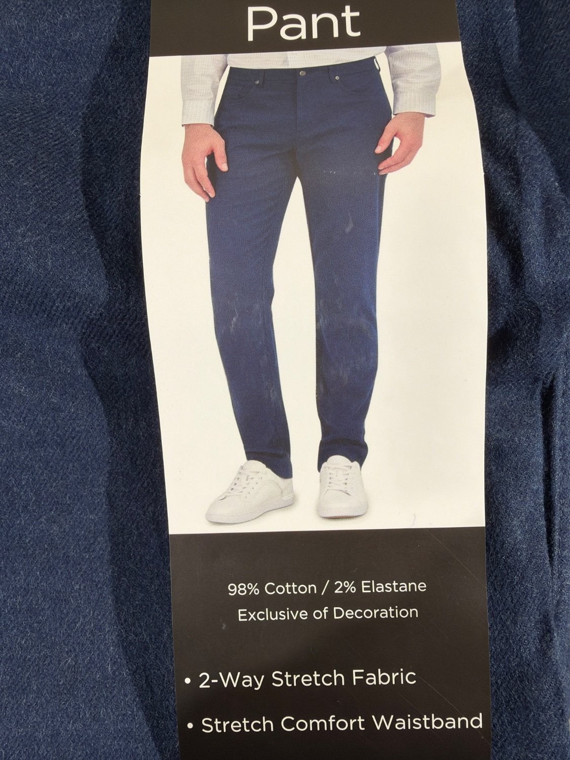 Kirkland Signature Men's Brushed 5-Pocket Pant Navy Blue Stretch 36x30 Chino NWT