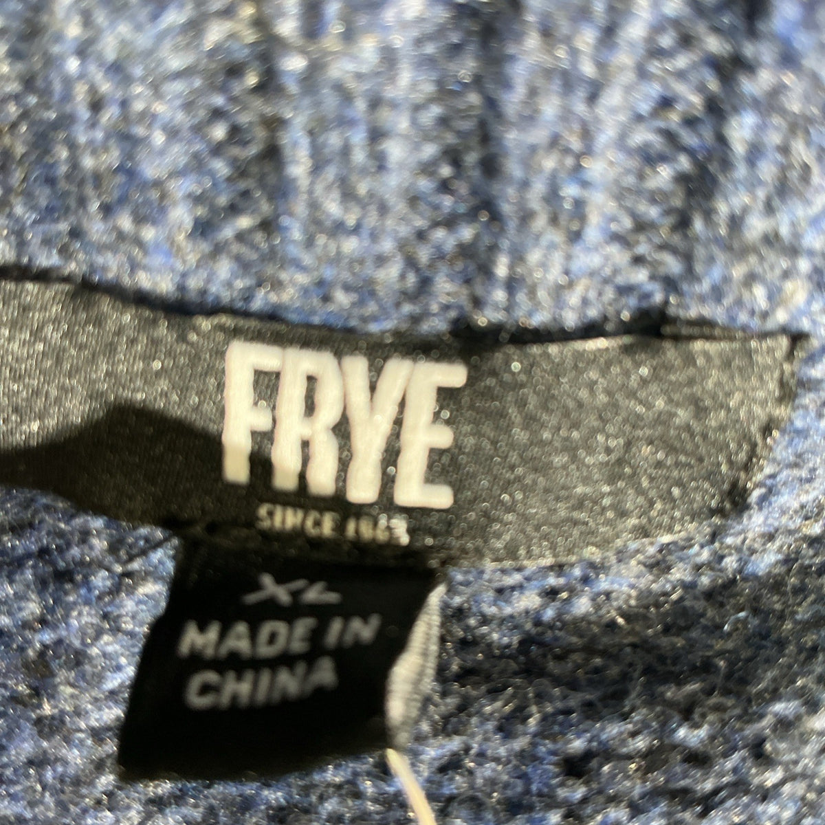 Frye Men Mock Neck Full Zip Knit Cardigan Sweater Blue XL Aztec Tribal Print NWT