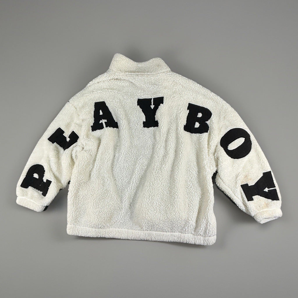 Women's Playboy by PacSun Oversized White/Ivory Sherpa Fleece Jacket Size XS/X