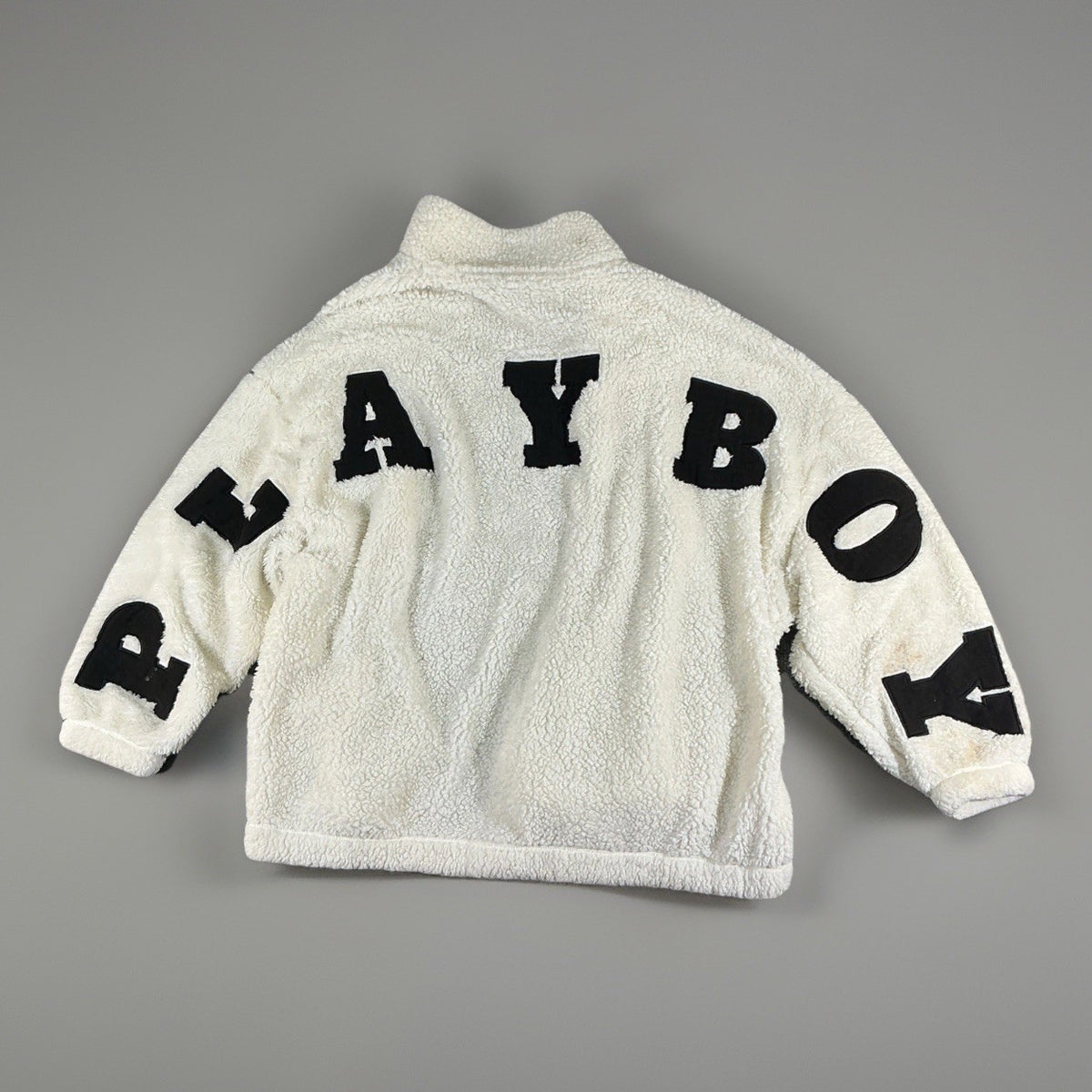 Women's Playboy by PacSun Oversized White/Ivory Sherpa Fleece Jacket Size XS/X