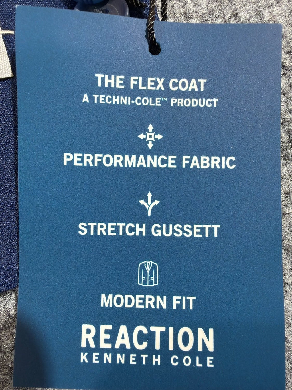 Kenneth Cole Reaction The Flex Coat Men 38 Regular Modern Fit Blue Blazer Jacket