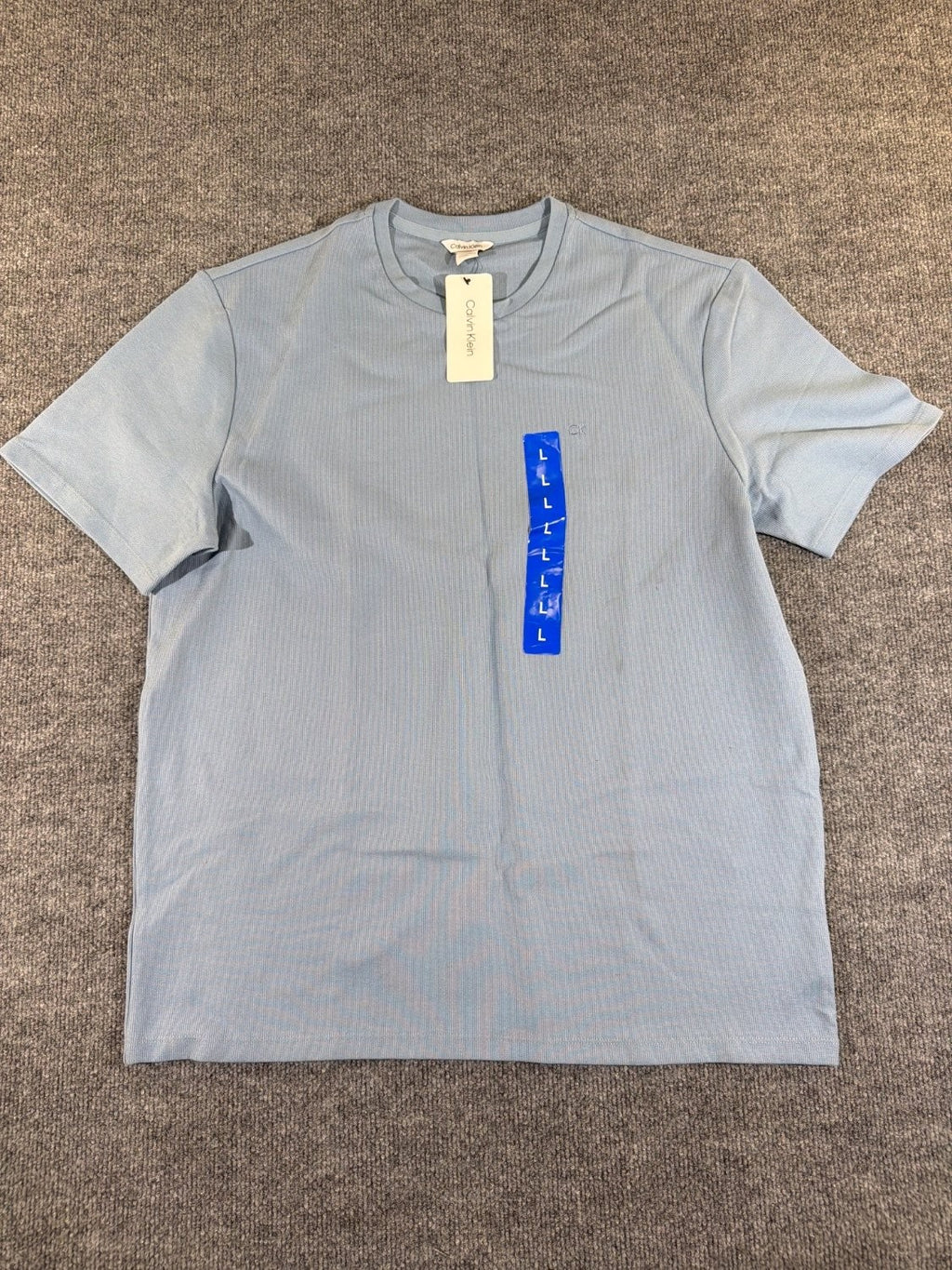 Calvin Klein Refined Knits Men L T-Shirt Crewneck Short Sleeve 40EO247 Blue New