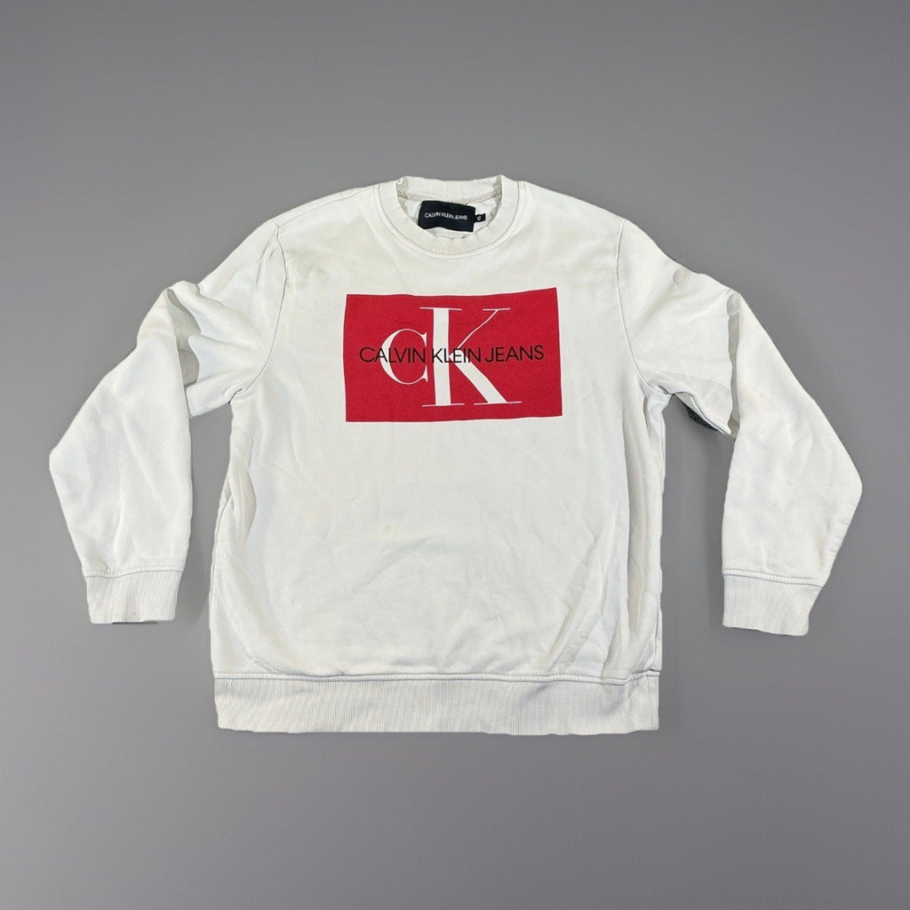 Calvin Klein Logo Sweatshirt White Size Small L/G Men’s Fashion