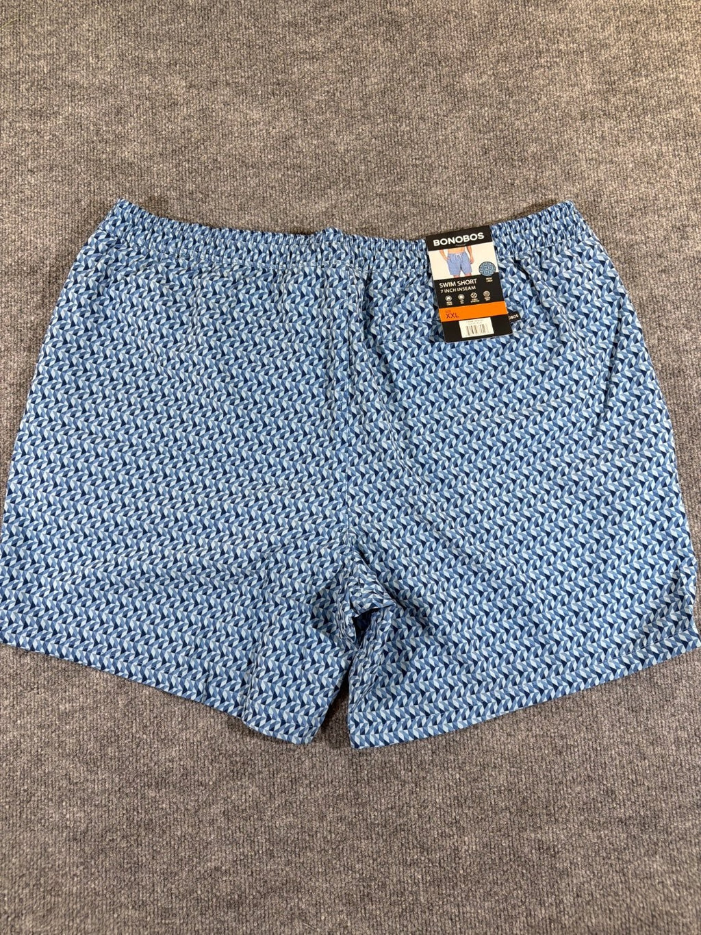 Bonobos Men's Swim Trunks 7 Inch Inseam XXL Blue Geometric 4-Way Stretch 1909795