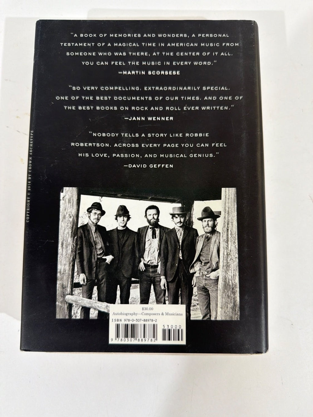 Robbie Robertson Testimony Hardcover 2016 Dust Jacket Included