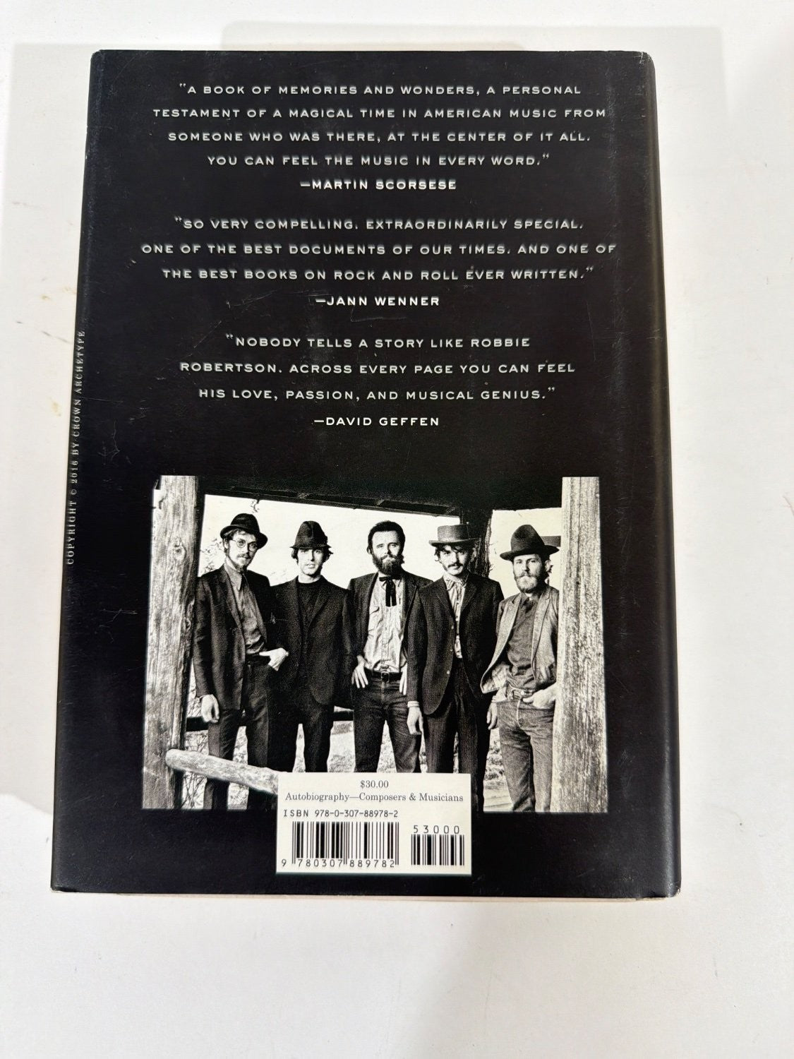 Robbie Robertson Testimony Hardcover 2016 Dust Jacket Included