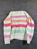 Epic Threads Girls XL Rainbow Striped Fuzzy Eyelash Knit Sweater Pastel Pullover