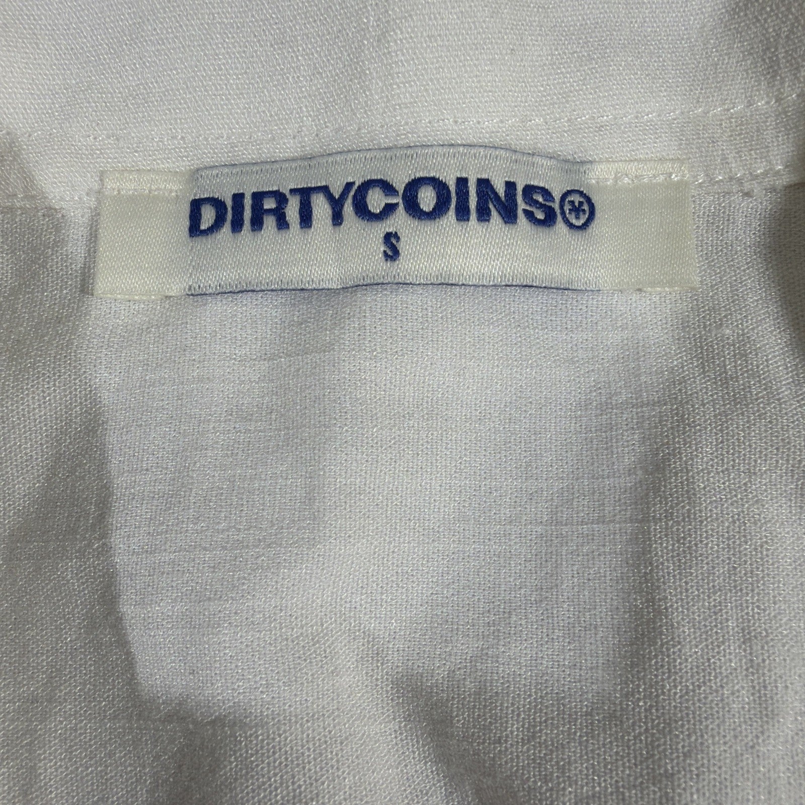 DirtyCoins  white short-sleeved button-up shirt Size S
