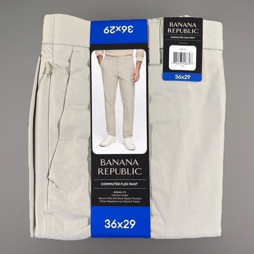 Banana Republic Commuter Flex Pant Men 36x29 Athletic Fit Tan Chino Twill New