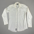 Hugo Boss Slim Fit White Cotton Dress Shirt 37 Spread Collar Easy Iron Designer