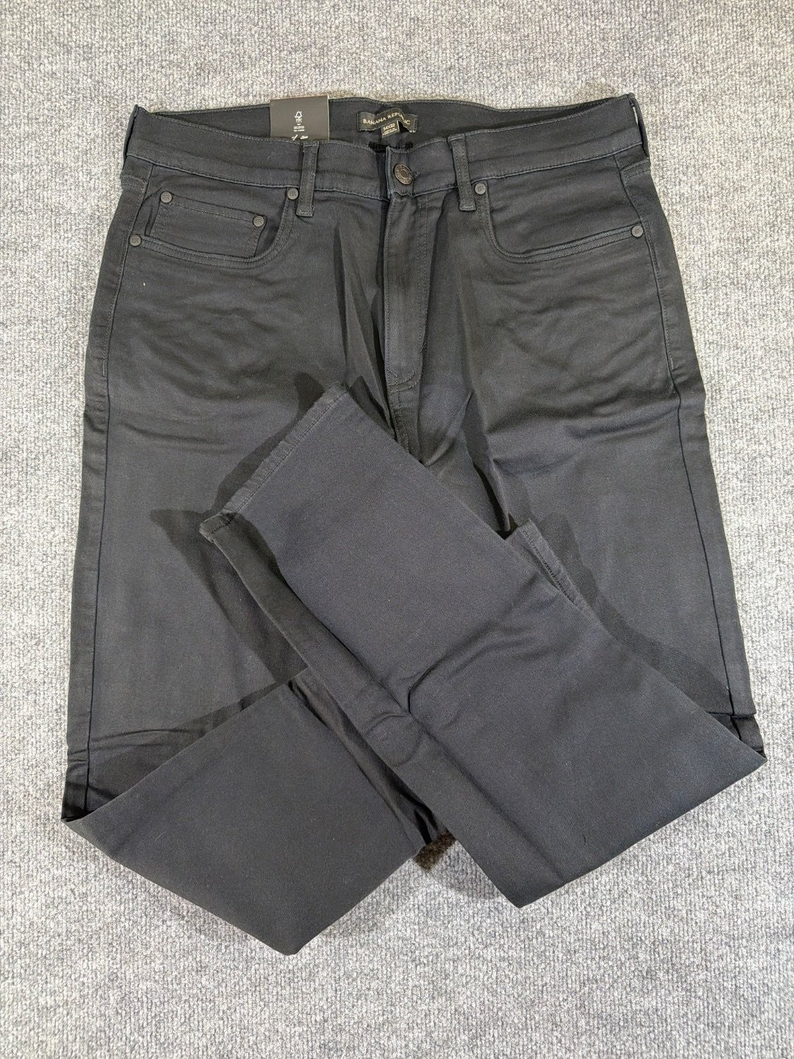 Banana Republic Traveler Pants Mens 34x32 Black Slim Fit Chino Cotton Twill NWT