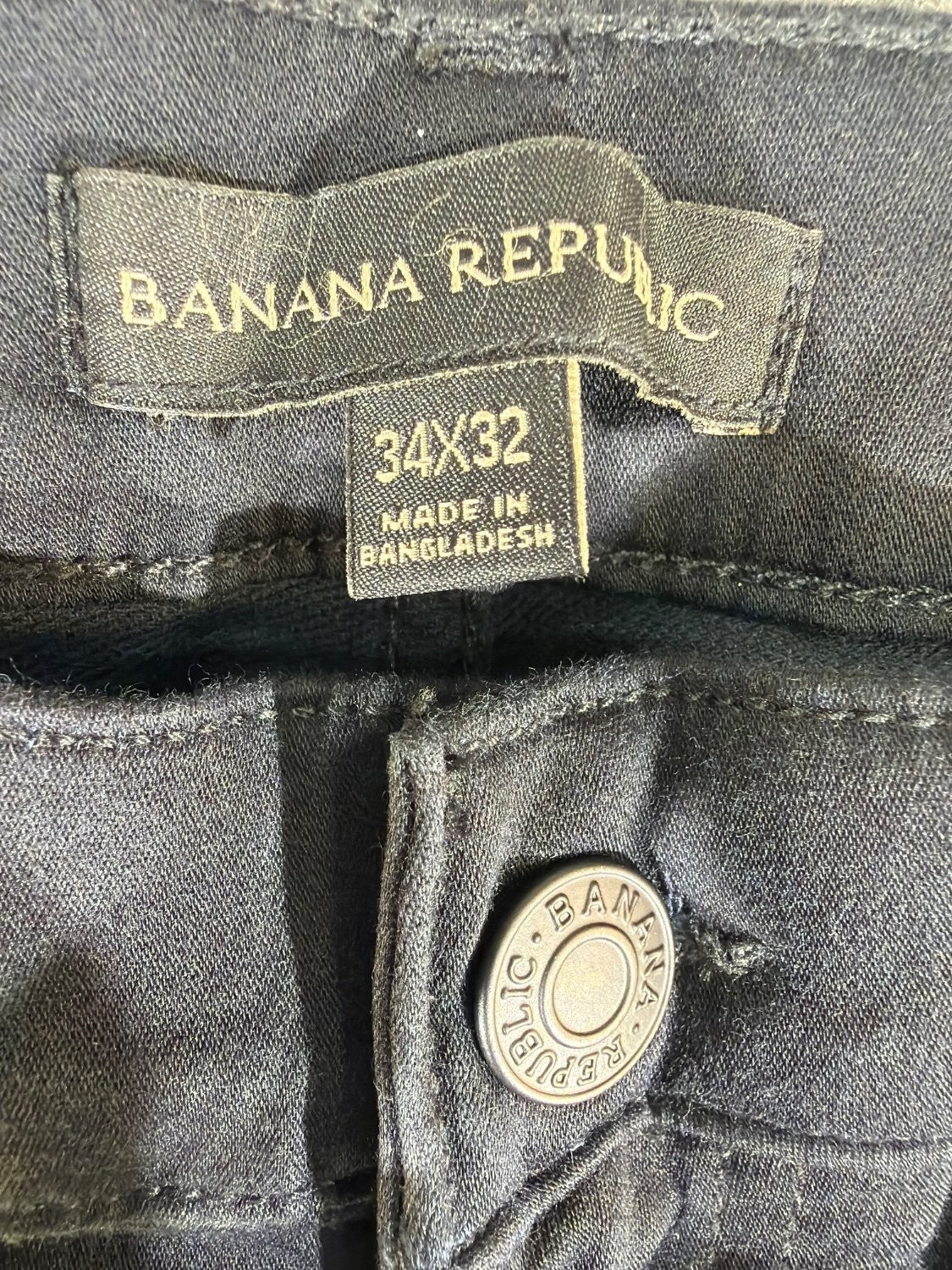 Banana Republic Traveler Pants Mens 34x32 Black Slim Fit Chino Cotton Twill NWT