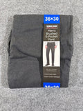 US 3 Kirkland Signature Men's Brushed 5-Pocket Pant 36x30 Dark Gray Stretch