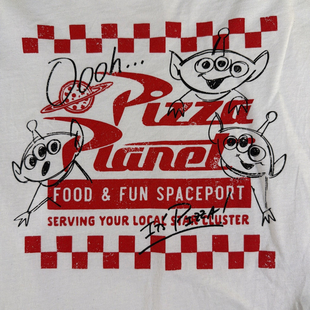 NEW Disney Parks Pixar Toy Story Pizza Planet Aliens White T-shirt Adult 2XL NWT