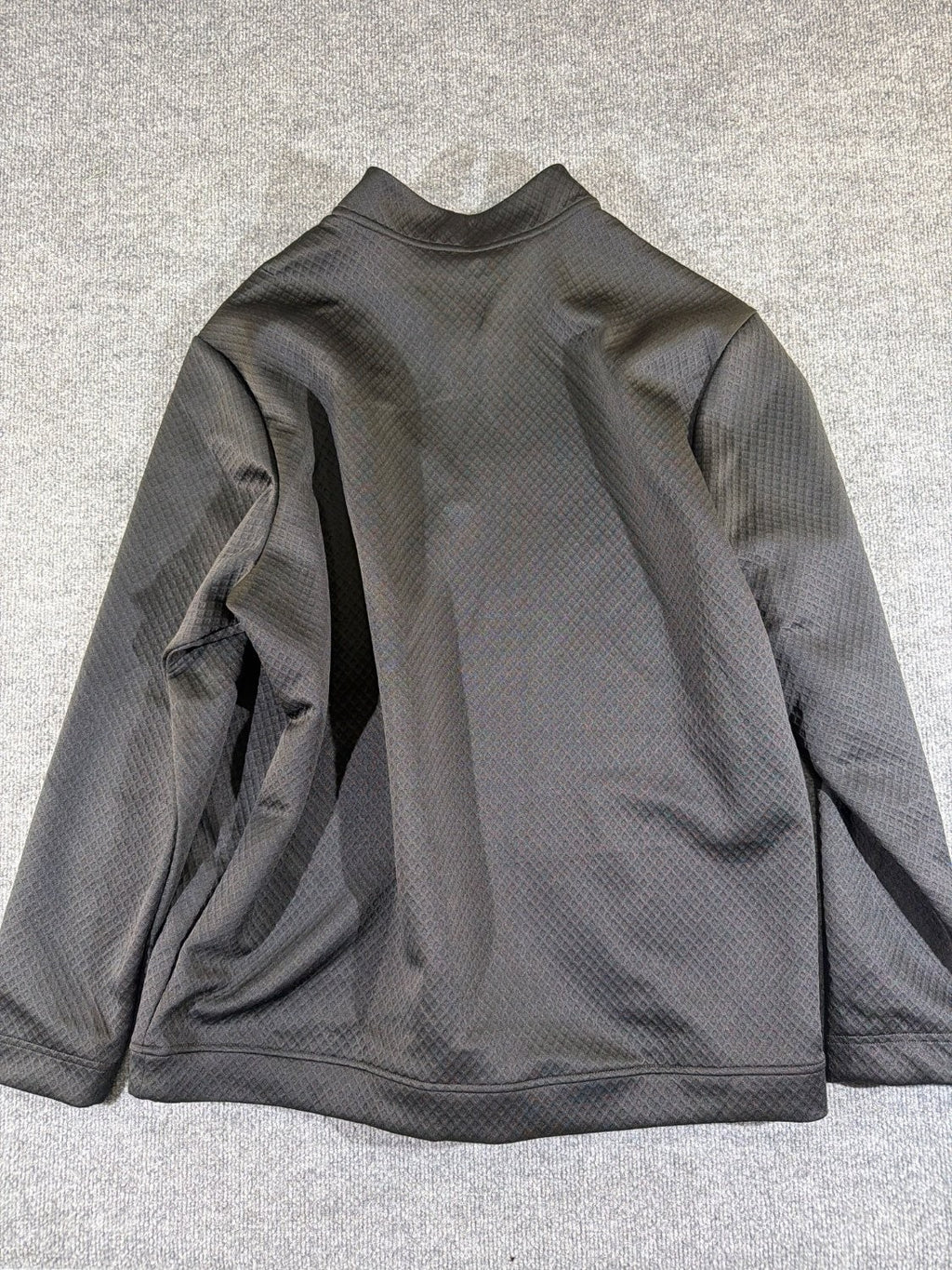 Adidas Golf Men 2XL Quarter Zip Pullover Black Diamond Textured Waffle Knit Mock