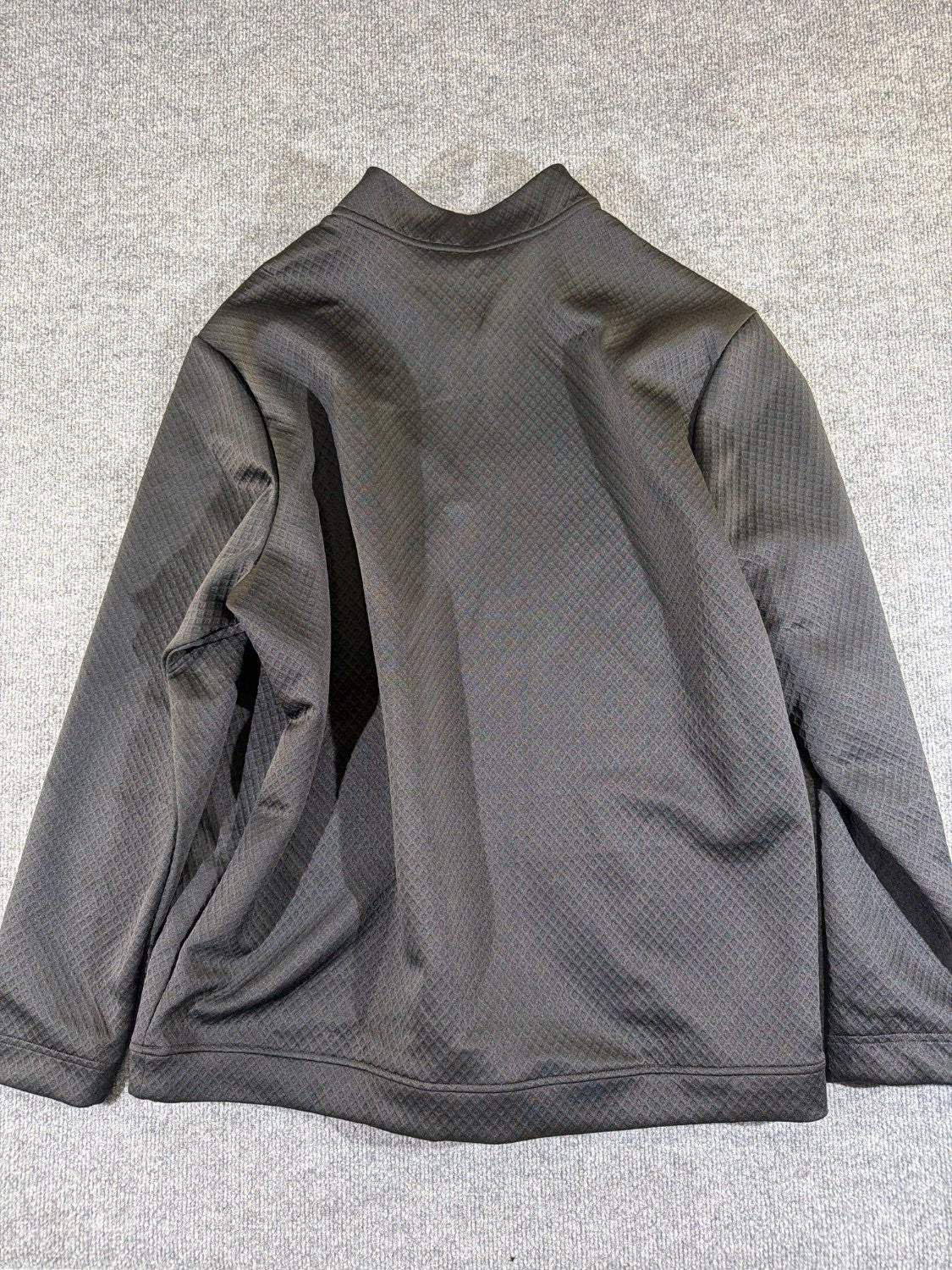 Adidas Golf Men 2XL Quarter Zip Pullover Black Diamond Textured Waffle Knit Mock