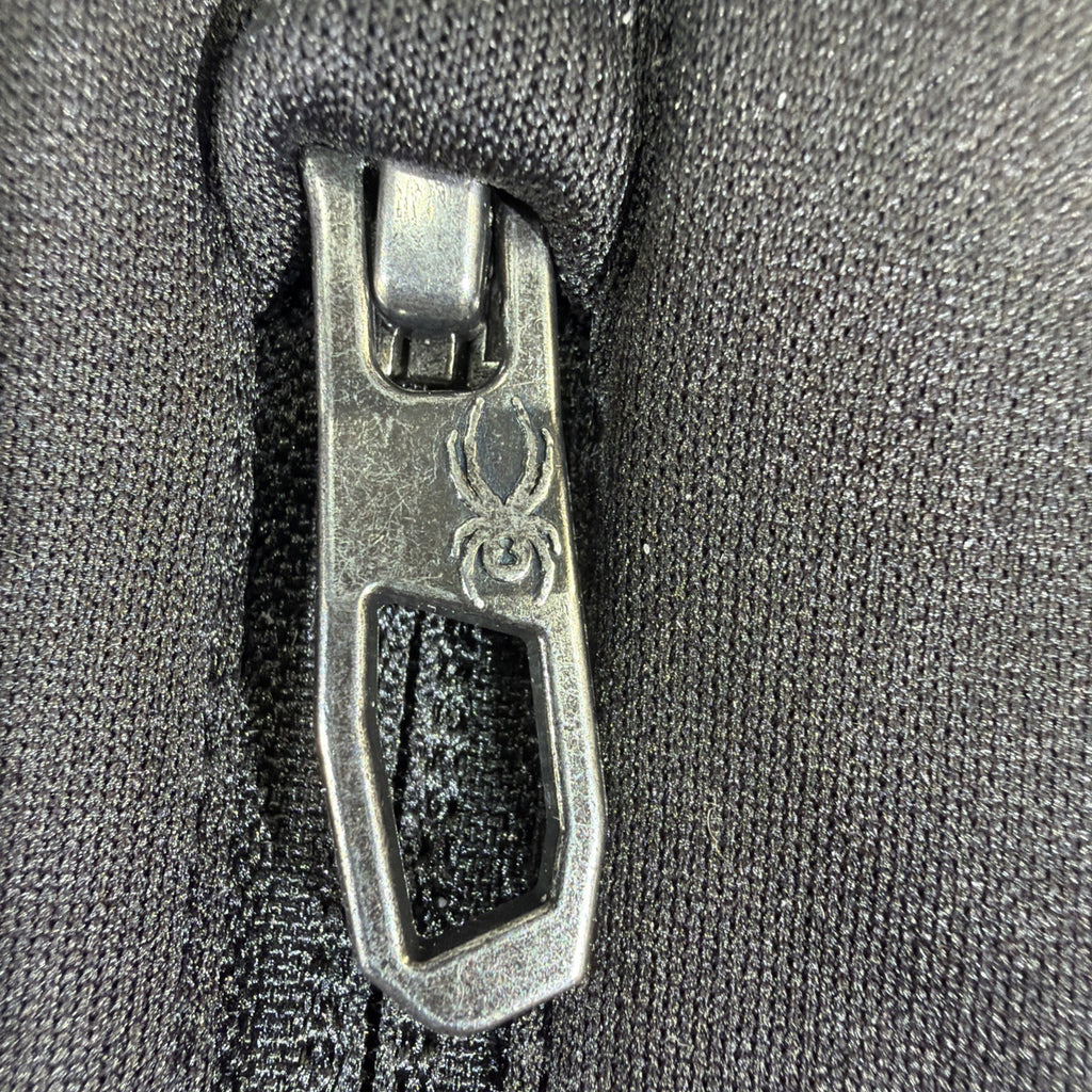 (#C) Spyder Jacket Adult M Gray Full Zip Pullover Logo Mock Neck