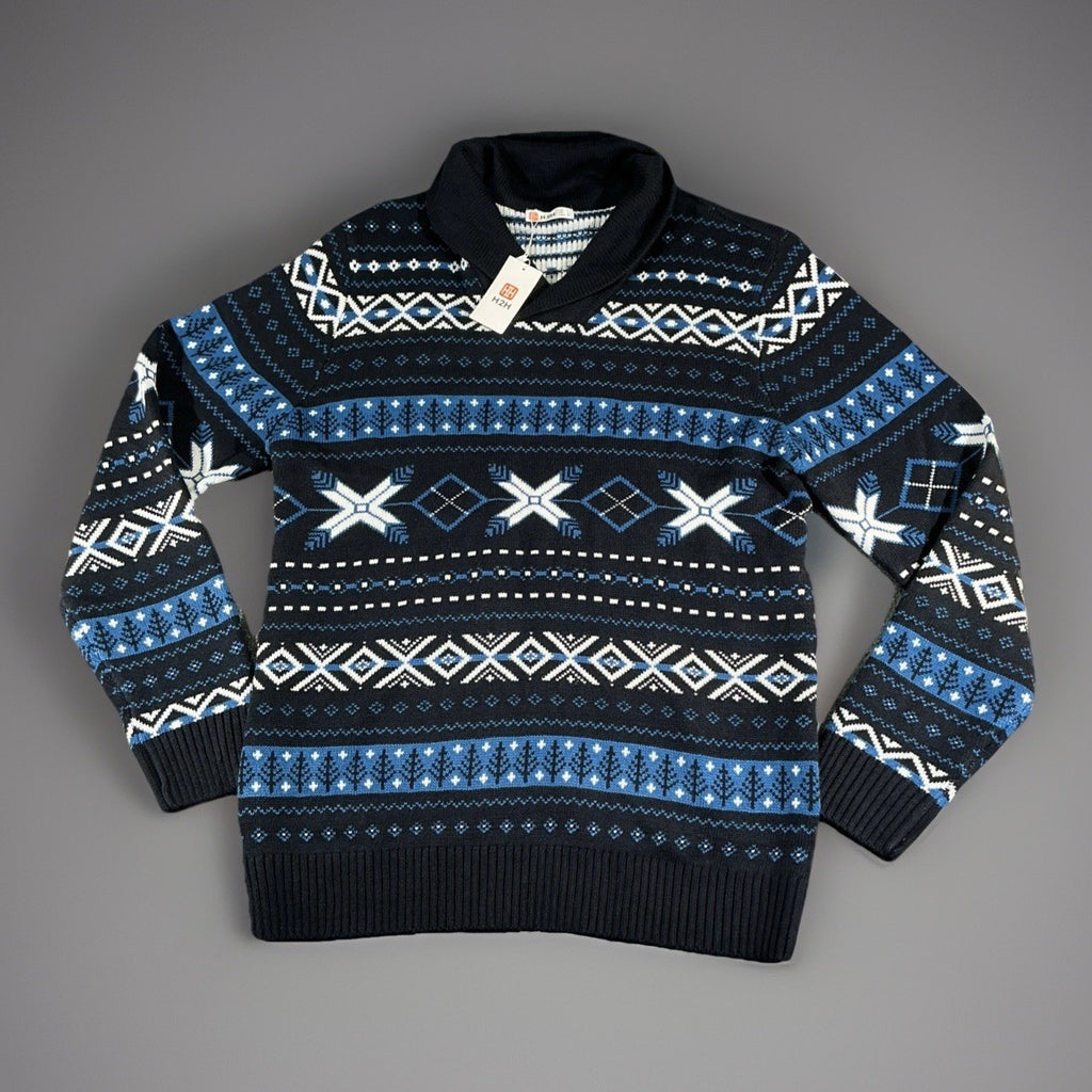 Levi’s  Pullover Long Sleeve Crew Neck Sweater Blue Geometric Size Small NWT