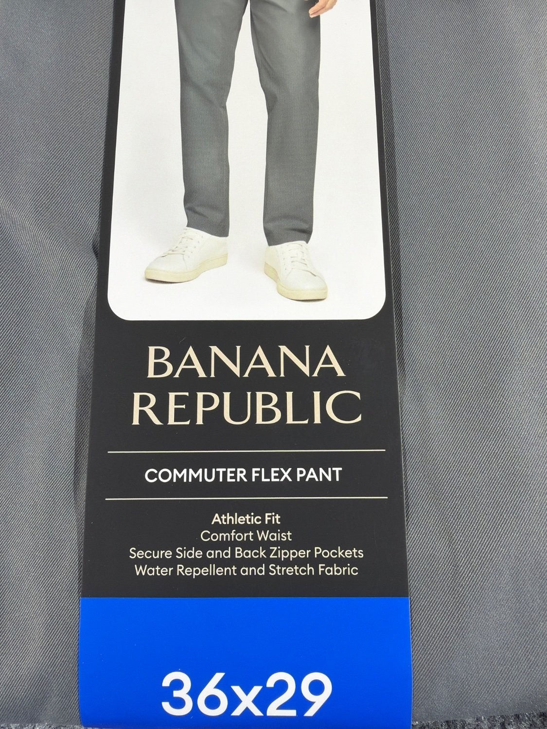 Banana Republic Commuter Flex Pant Men 36x29 Gray Athletic Chino NWT 1951119 New