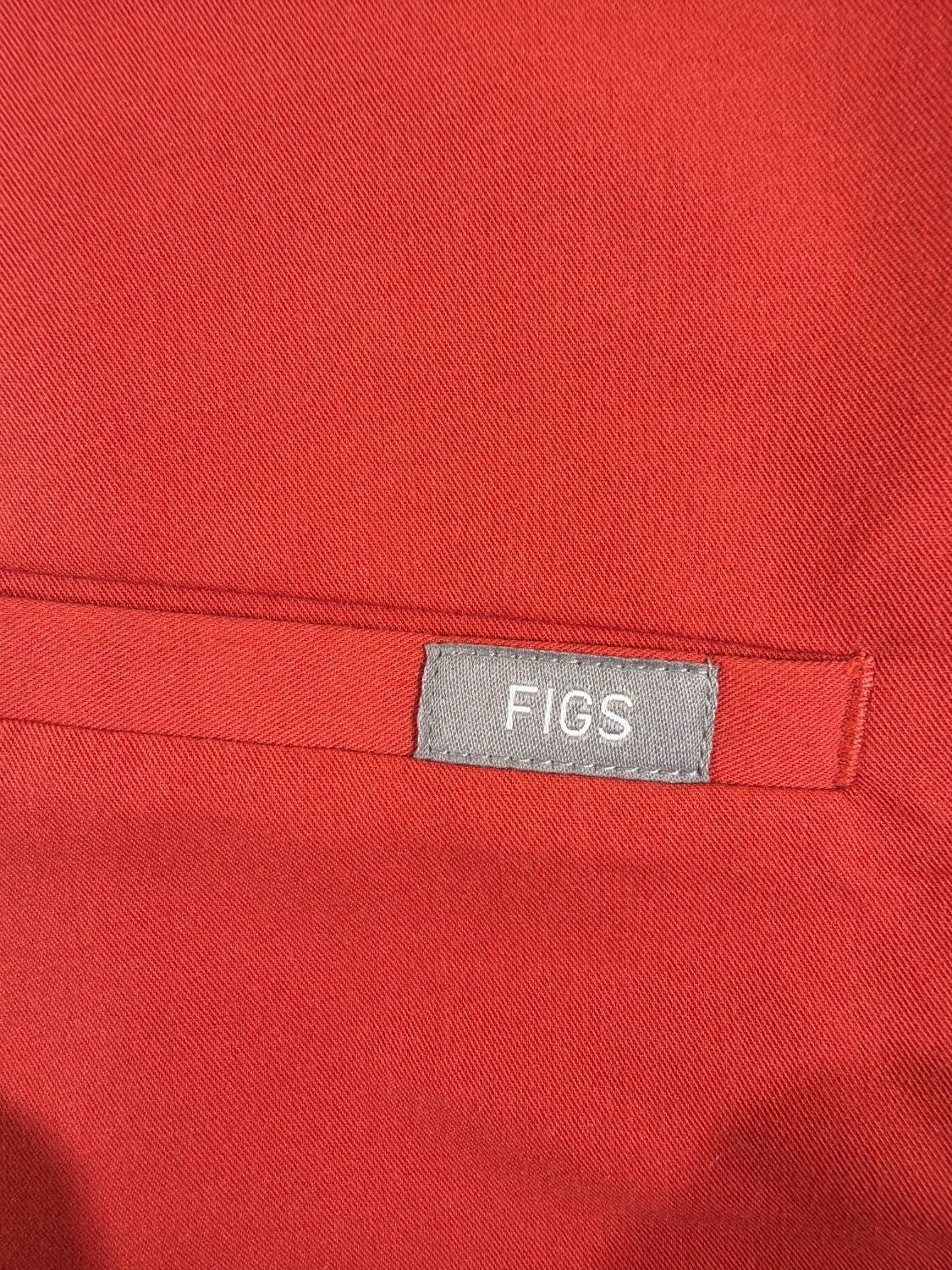 FIGS Catarina Scrub Top Women XS Red Technical Collection V-Neck Moisture