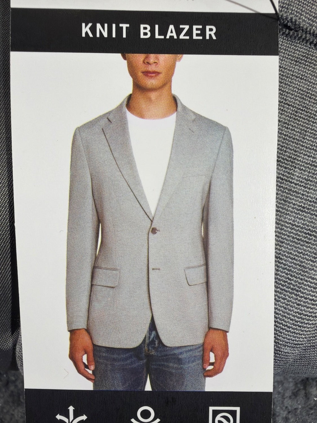 Kenneth Cole New York Men Knit Blazer Gray Sport Coat Size M Stretch Washable