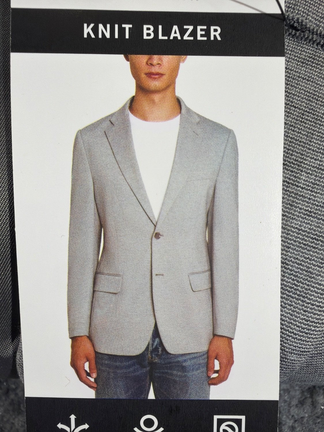 Kenneth Cole New York Men Knit Blazer Gray Sport Coat Size M Stretch Washable