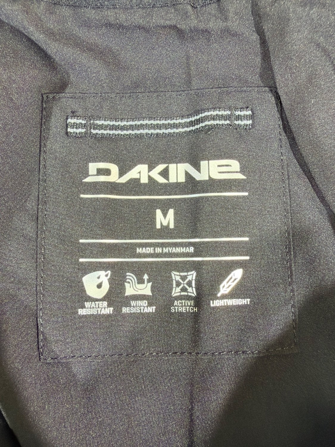 Dakine Men's Hooded Full-Zip Jacket M Black Water Wind Resistant Active Stretch