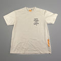 SMAKER cream-colored t-shirt features the graphics NEED MONEY FOR BIRKIN - Fashi