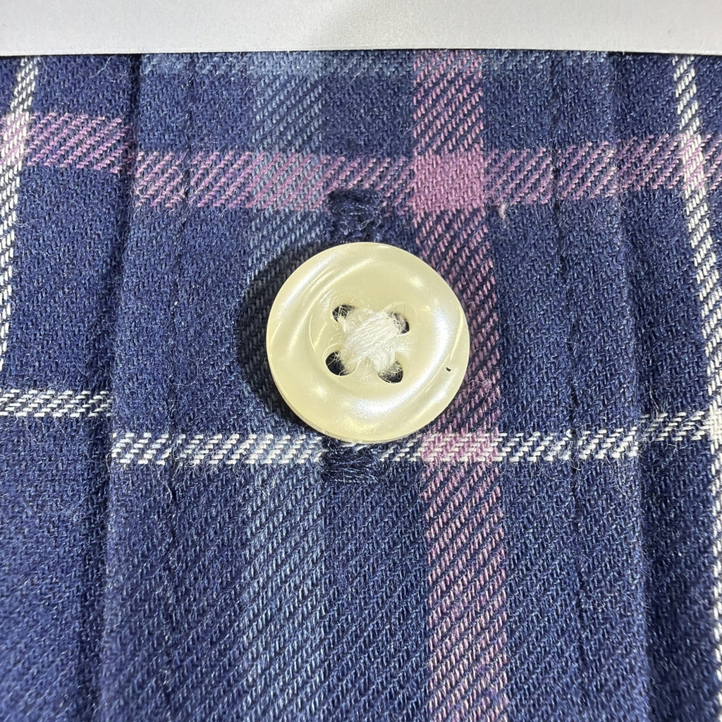 IZOD Mens Luxe Touch Long Sleeve Plaid Button Up Shirt BLUE/PURPLE MEDIUM New