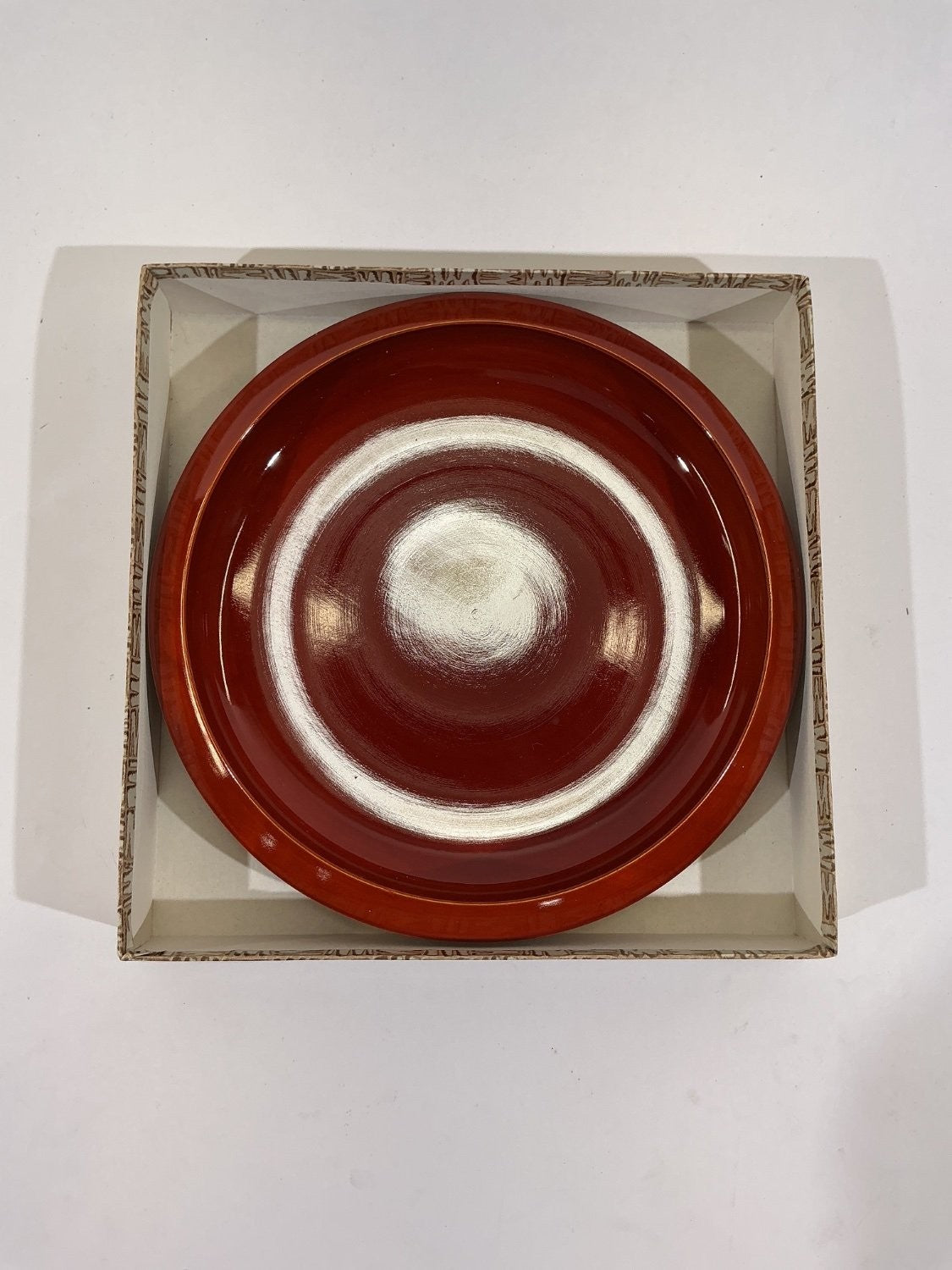 Hida Shunkei Tetsubachi No. 7 Wood Bowl Brown 21cm BN-91-13 Modern Used Boxed