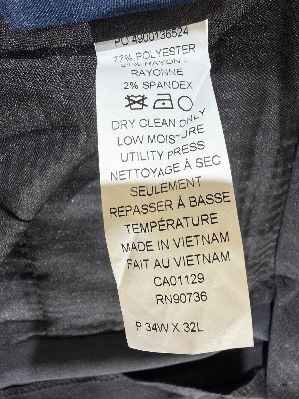 Chaps Classic Fit Men's Suit Trouser Dress Pants Dark Gray Stretch 34x32 New NWT