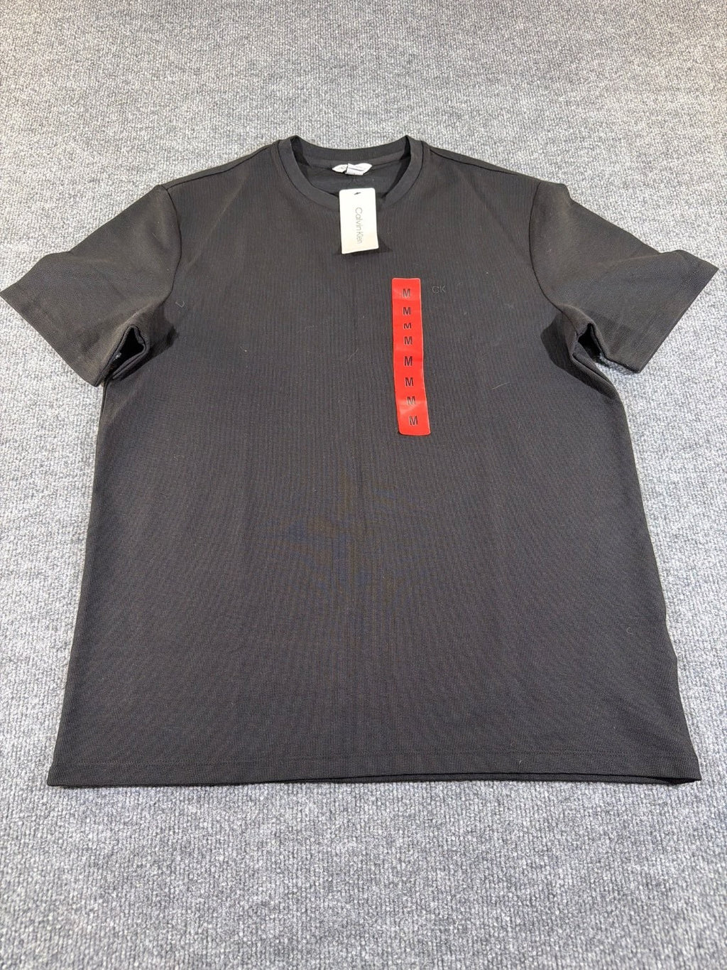 Calvin Klein Men's T-Shirt Black Cotton Blend Crew Neck Tonal Logo NWT Size M