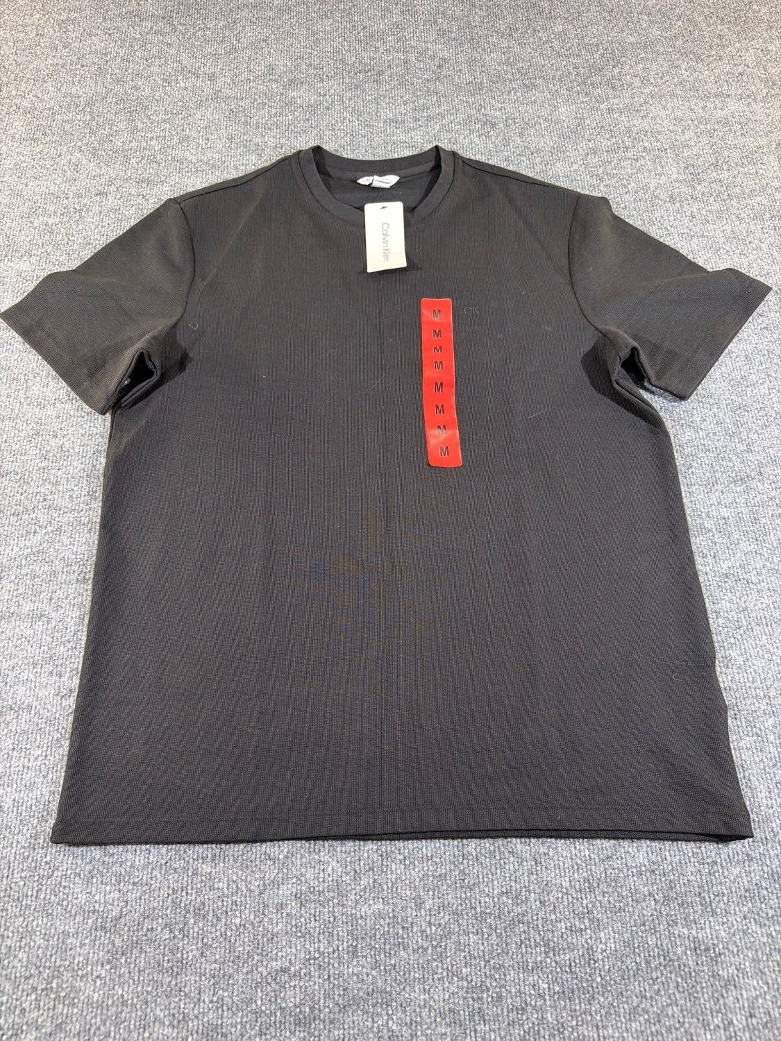 Calvin Klein Men's T-Shirt Black Cotton Blend Crew Neck Tonal Logo NWT Size M
