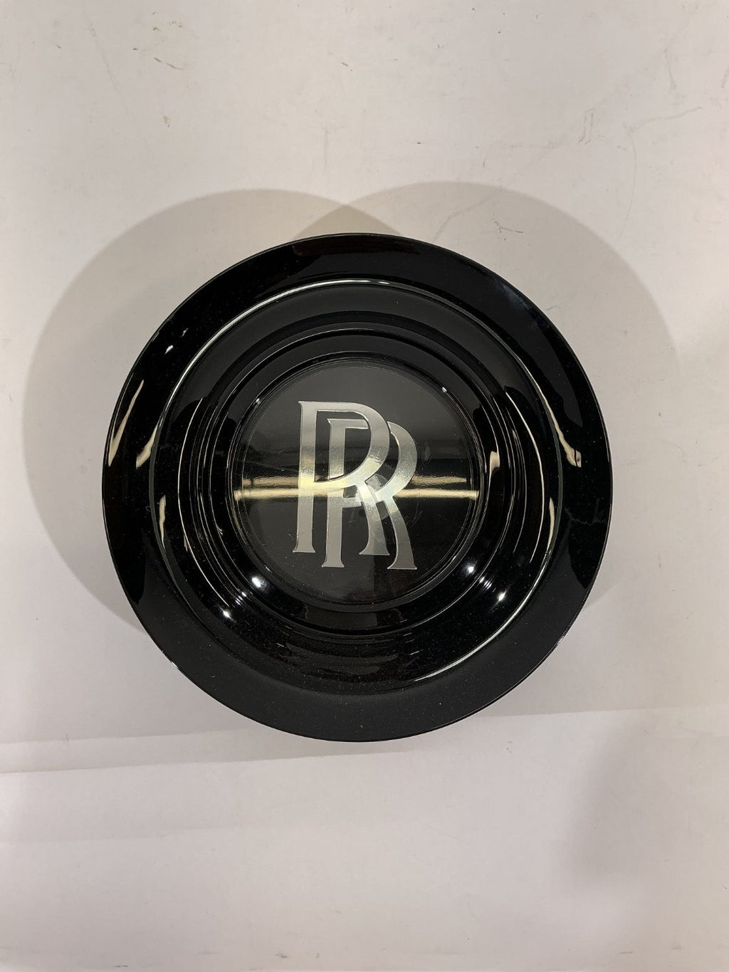 Rolls-Royce Wheel Center Cap Black Silver RR Logo 2018K183 Phantom Ghost Wraith