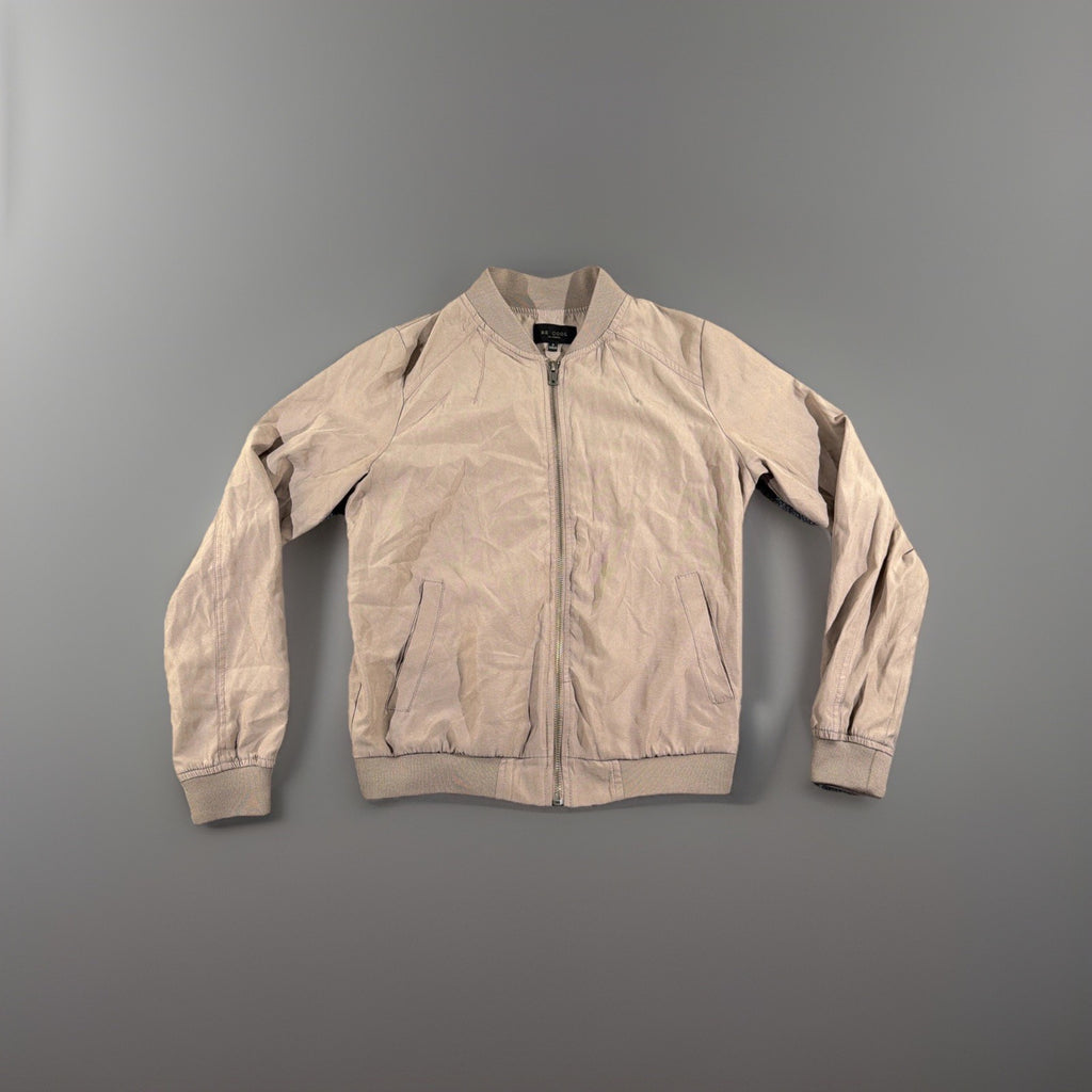 Be Cool Womens Tan Faux Suede Jacket S Bomber Style Lightweight Short Classicore